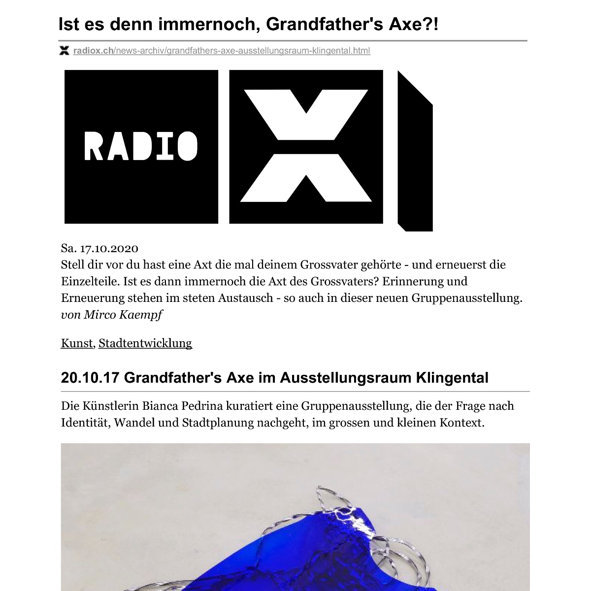 Grandfather's Axe – radiox.ch