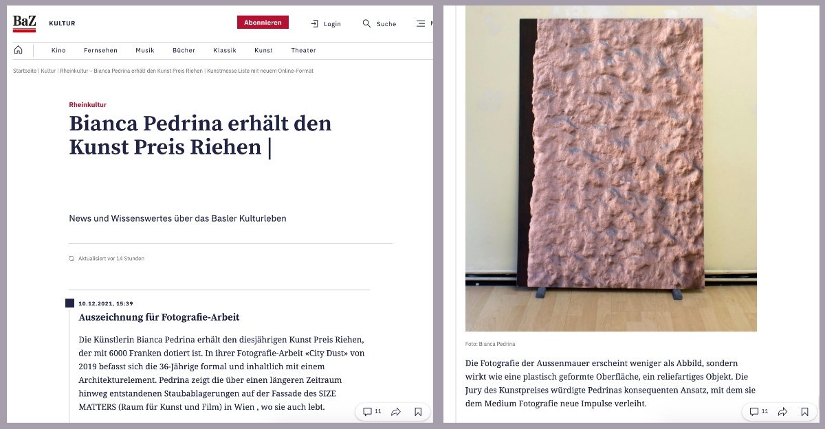 Kunst Preis Riehen 2021 - Basler Zeitung